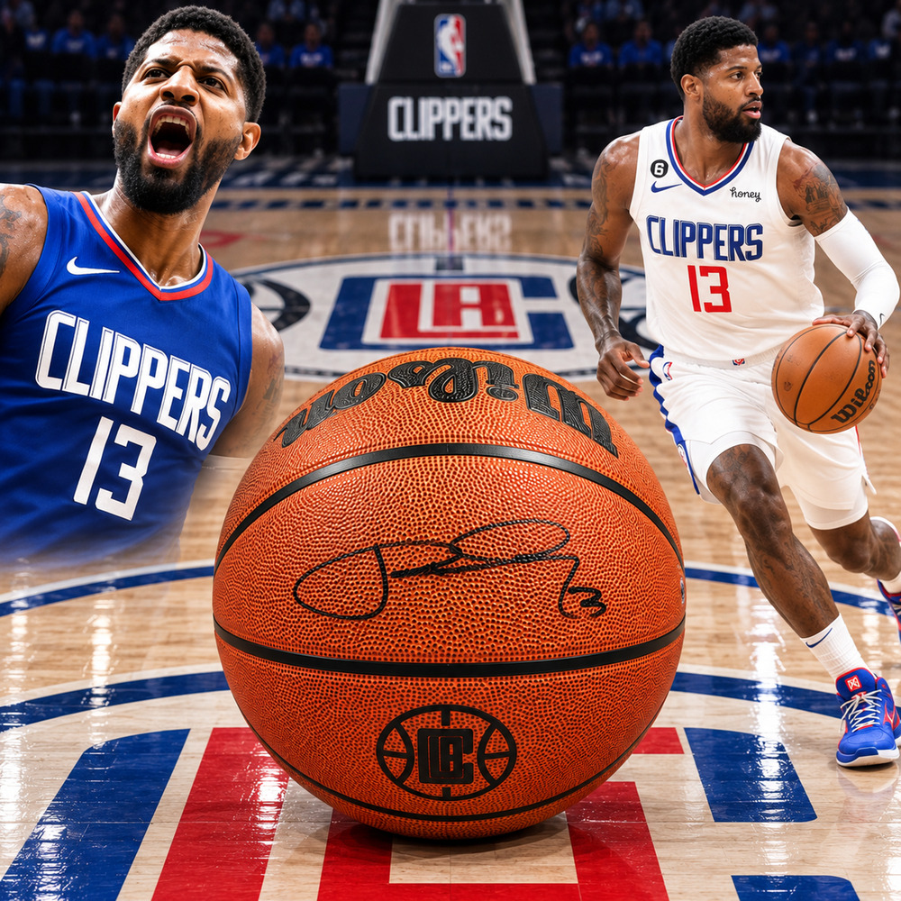 Paul George Signed Wilson NBA LA Clippers Game Ball Basketball COA Auto PG13